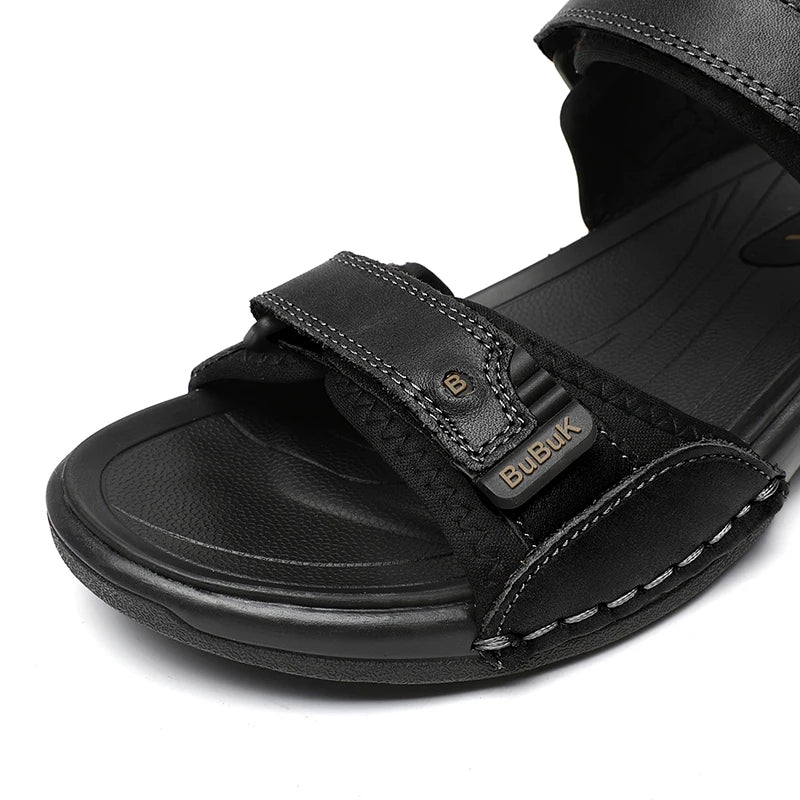 First-Layer Cowhide Men's Sports Sandals, Open-Toe Outdoor 防滑 Sandals, Casual Men's Shoes, Outdoor Fashion Beach Shoes, Li - Buy online at  Vibe In Cart.