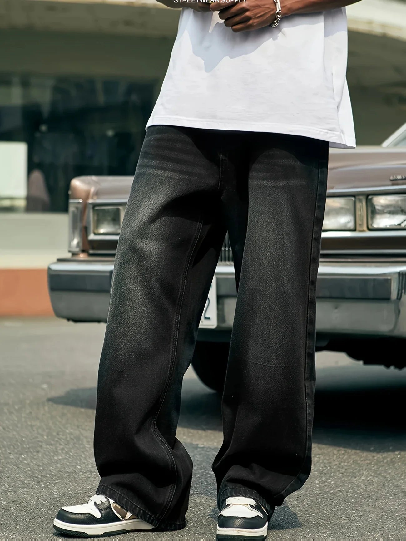 Men'S Skinny Fit Wide Leg Jeans, Men'S Stylish Comfy Denim Pants, Versatile For Four Seasons - Buy online at  Vibe In Cart.