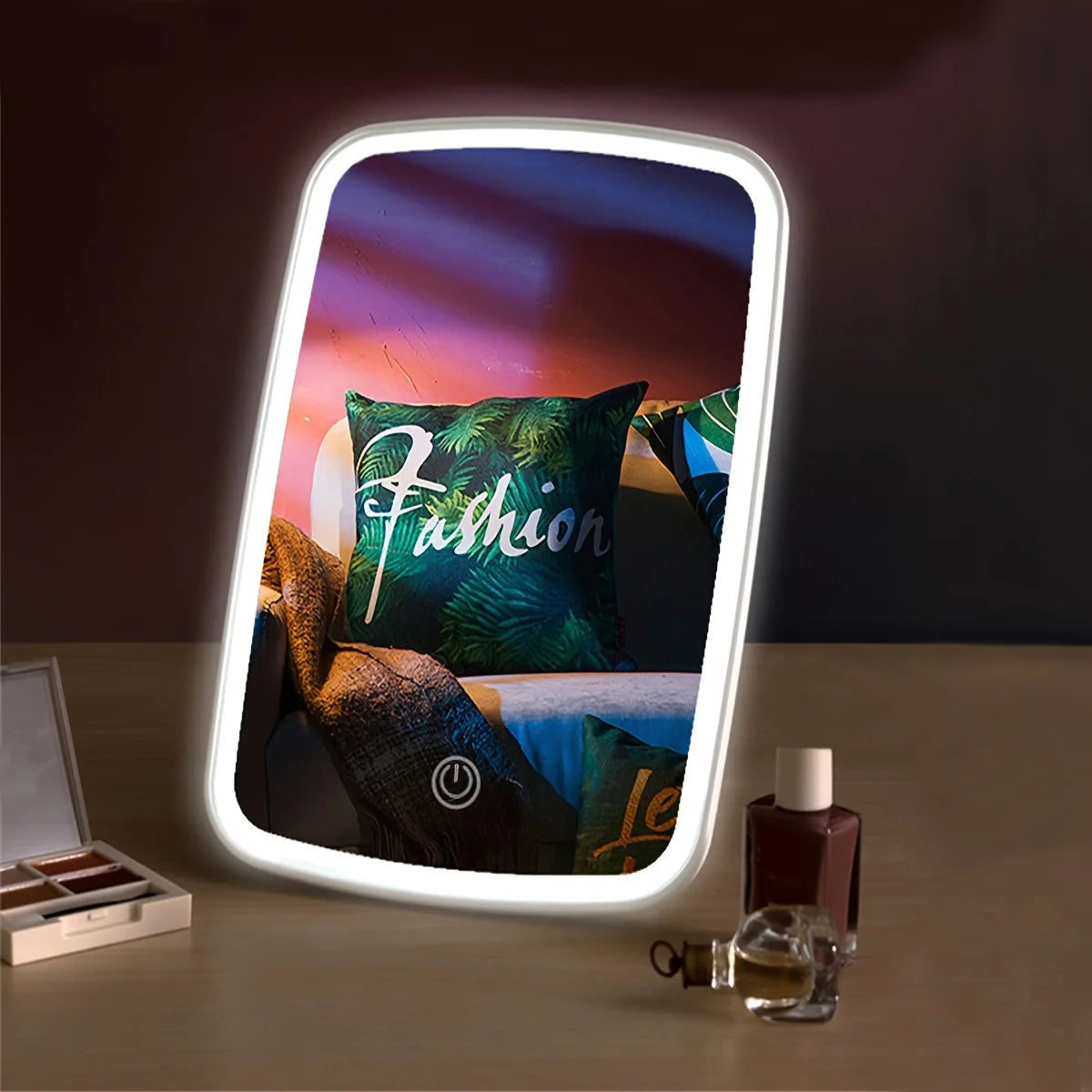 LED Makeup Mirror with Touch Sensor 3 Color Lighting  Adjustable Brightness Folding Tabletop Cosmetic Mirror with USB Charging - Buy online at  Vibe In Cart.