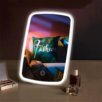 LED Makeup Mirror with Touch Sensor 3 Color Lighting  Adjustable Brightness Folding Tabletop Cosmetic Mirror with USB Charging - Buy online at  Vibe In Cart.
