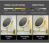 8 Inch Double-Sided Makeup Mirror With 3x-10x Magnification And LED Lights