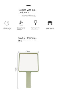 Eyelash Extension Handheld Makeup Mirror Square Makeup Vanity Mirror with Handle Hand Mirror SPA Salon Compact Mirrors - Buy online at  Vibe In Cart.