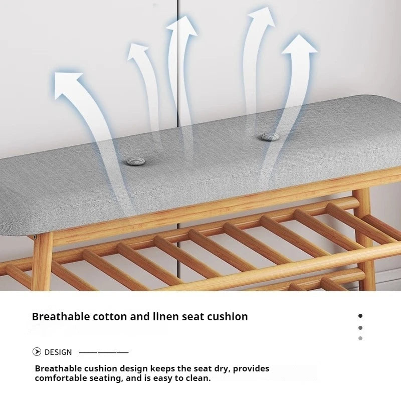 Shoe changing stool, simple doorstep stool for home use, soft cushioned stool, integrated shoe rack for entry, storage rack - Buy online at  Vibe In Cart.