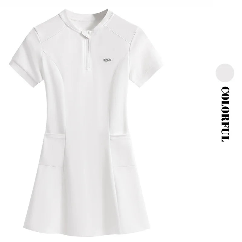 DRUR Elegant Tennis Dress Women Summer Lightweight Quick Dry Sports Dress Back Hollow Out Golf Wear Yoga Clothing Sportswear New - Buy online at  Vibe In Cart.