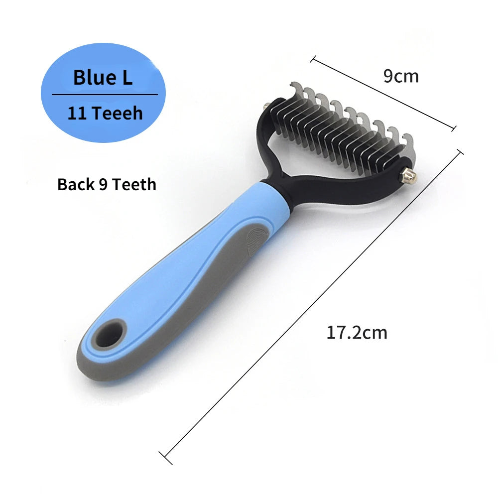 Stainless Steel Deshedding Brush for Dog Grooming and Hair Removal
