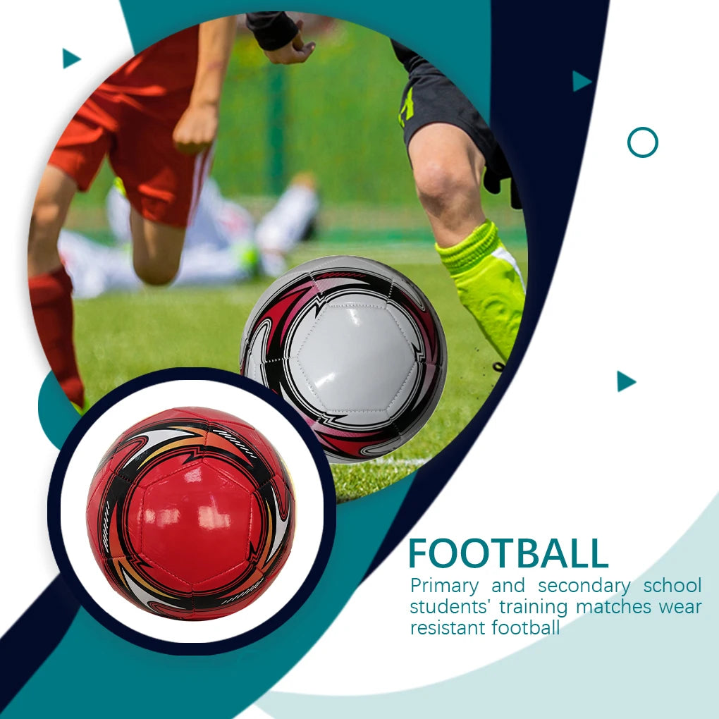 PU Leather Machine-stitched Football Ball Competition Soccer Balls Pressure Proof Size 5 Portable Sports Accessories Red White - Buy online at  Vibe In Cart.