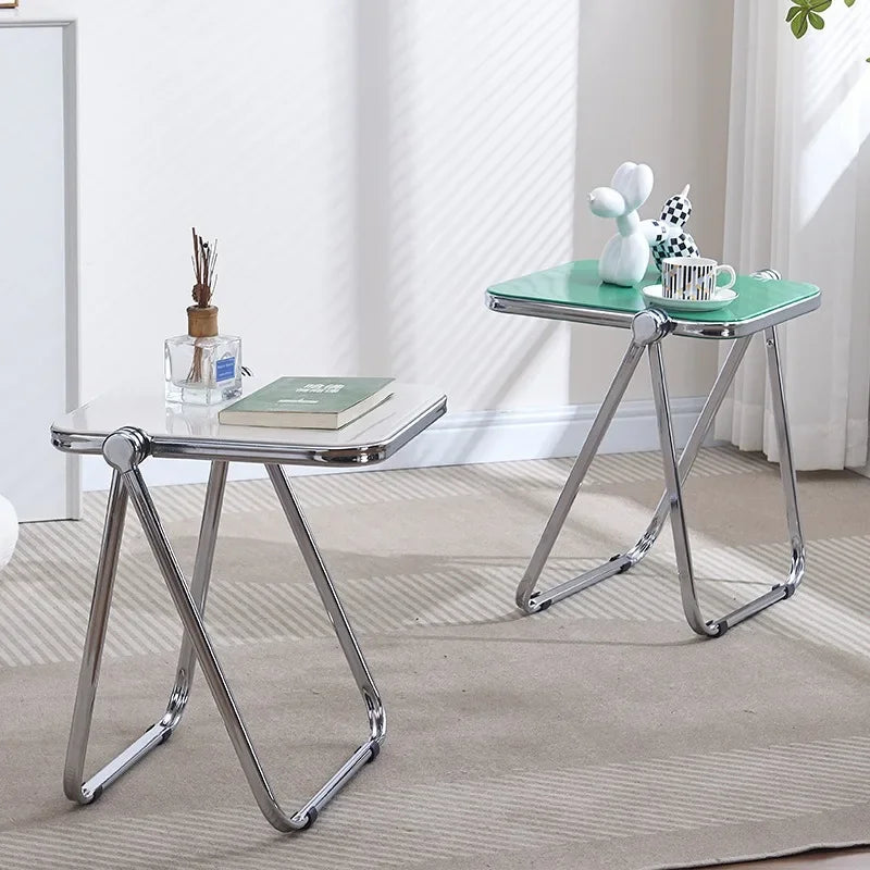 Fashionable Folding Side Table - Transparent Coffee Table for Living Room Sofa Corner & Balcony Acrylic Coffe Table - Buy online at  Vibe In Cart.