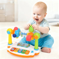 Baby Piano Toys Kids Rotating Music Piano Keyboard With Light Sound Musical Toys For Toddlers Early Educational Music Toy Gifts