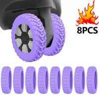 8-Piece Rubber Luggage Wheel Protectors with Noise Reduction
