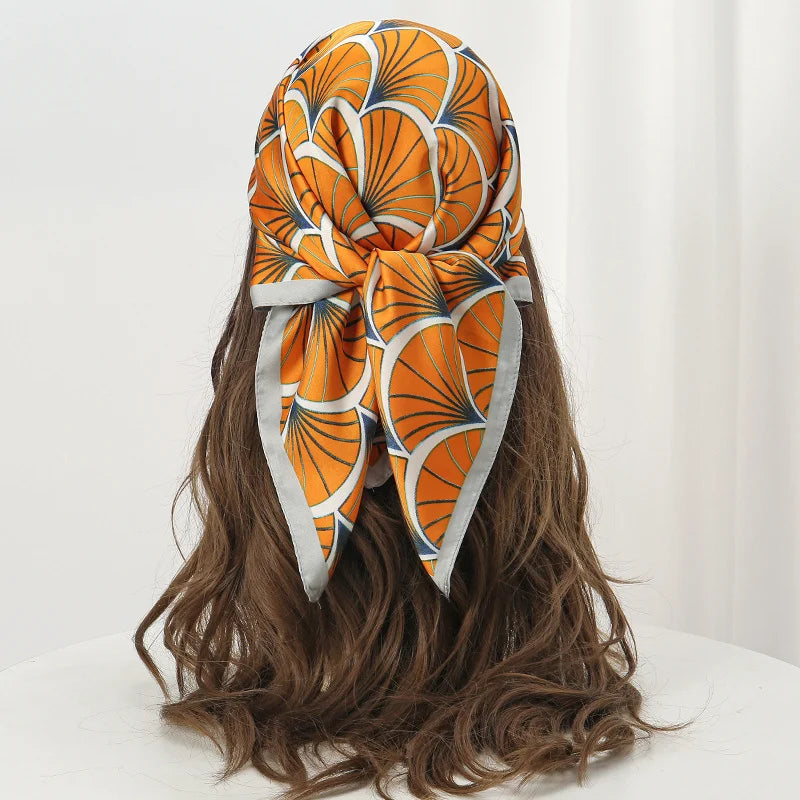 Square Satin Silk Scarf for Women, Casual All Seasons