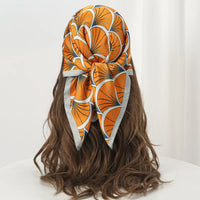 Square Satin Silk Scarf for Women, Casual All Seasons