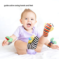 Baby toys - Newborn wrist bell rattle sock with sound paper toy for soothing and early education set - Soft touch