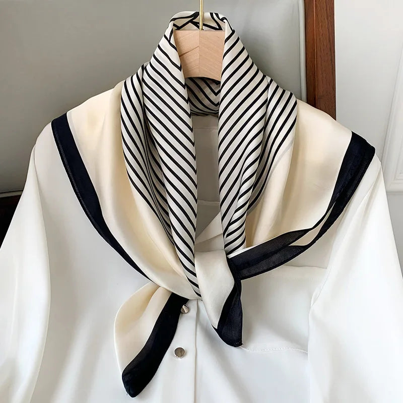 Women's 70cm Square Polyester Scarf for Outdoor Use