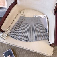 Plaid Pleated Mini Skirt Thick Wool Short Skirt High Waist Box-pleat Miniskirt for Women Teen-girl Preppy Style Outfit - Buy online at  Vibe In Cart.