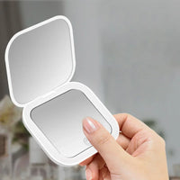 Compact Mini Gift Vanity Folding Cosmetic Mirror with Lights Portable Hand Held Small Pocket Travel Makeup Mirror 2X magnifying - Buy online at  Vibe In Cart.