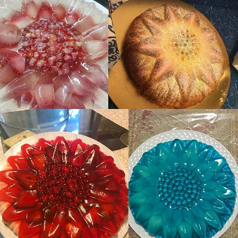 Sunflower Silicone Mold Cake Flower Pan 10Inch Cake Bakeware Baking Tools Round Bread Loaf Pizza Toast With Anti-scalding Handle - Buy online at  Vibe In Cart.