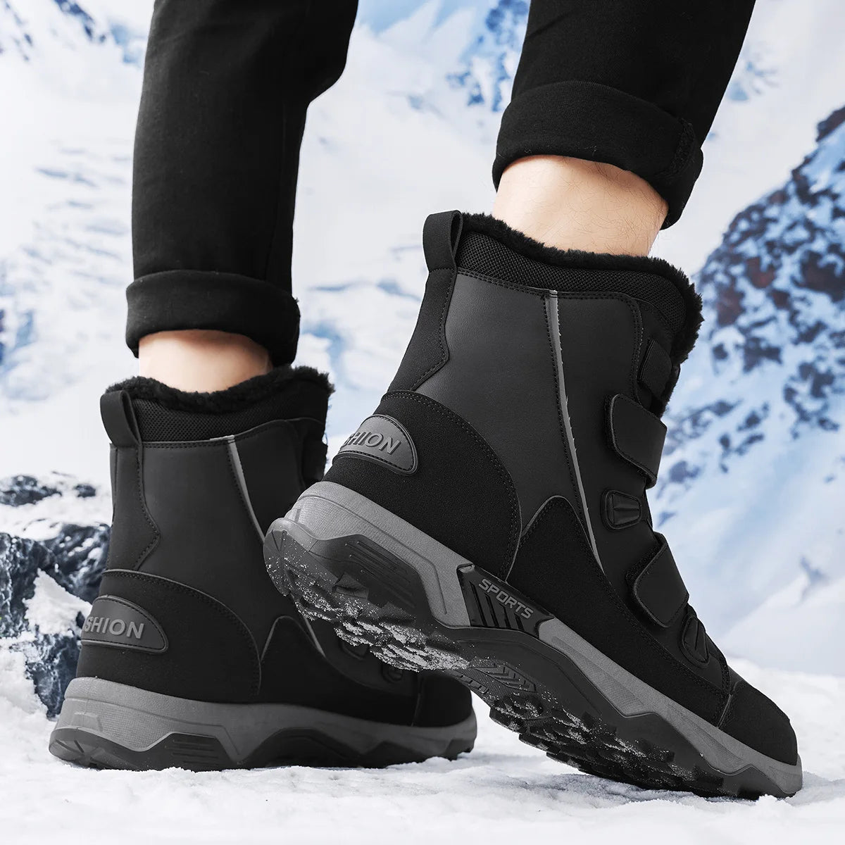 2025 high-top snow boots for men, new winter collection, outdoor leisure, slip-resistant and wear-resistant. - Buy online at  Vibe In Cart.
