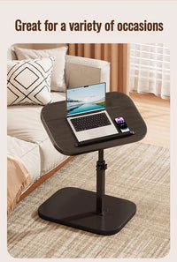 Adjustable Height Rotating Foldable Coffee Table with Storage