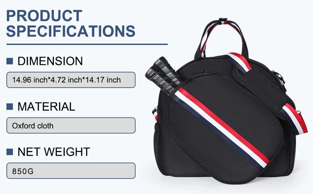 Adjustable Pickleball Paddle Backpack Bag Multi Sport Large Capacity Storage Tennis Racquetball Equipment For Men Women - Buy online at  Vibe In Cart.