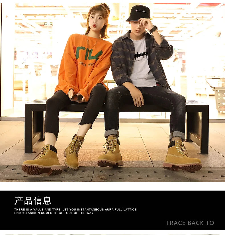 Genuine Leather Men's Winter Spring Ankle Treking Military Snow Yellow Tactical Boots Outdoor Footwear for Women Men Work Shoes - Buy online at  Vibe In Cart.