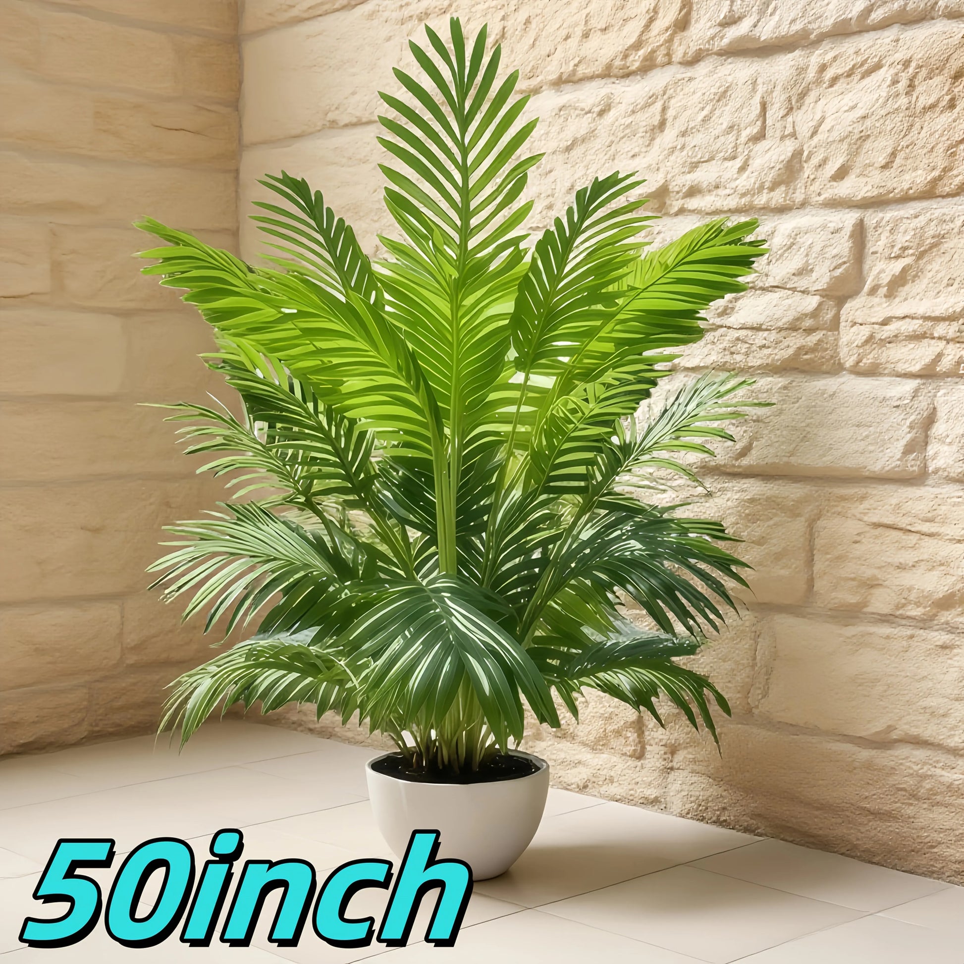 50-Inch Giant Artificial Palm Tree Realistic Full Lush Greenery Indoor Outdoor All-Season Decor for Home Office Wedding Party - Buy online at  Vibe In Cart.