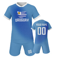 Uruguay Custom Kids Soccer Jersey Kit Personalized Football Uniform with Name Number Youth Training Outfit for Boys Girls 3-14Y - Buy online at  Vibe In Cart.
