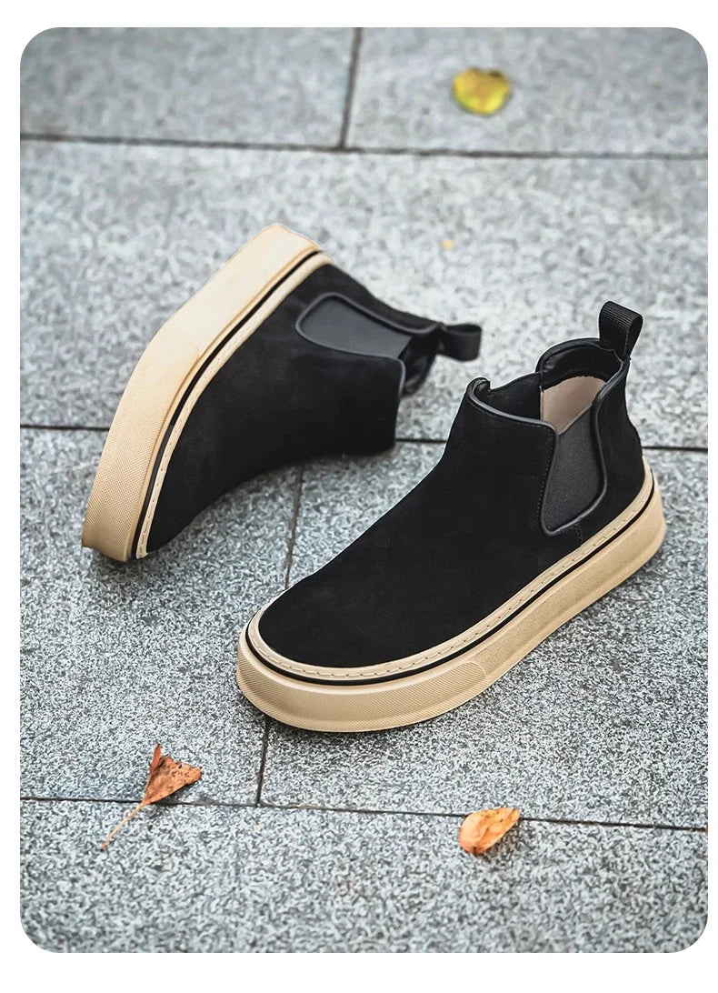 Mens Oxford Boots Stylish High Top Sneakers Casual Sports Shoes British Style - Buy online at  Vibe In Cart.
