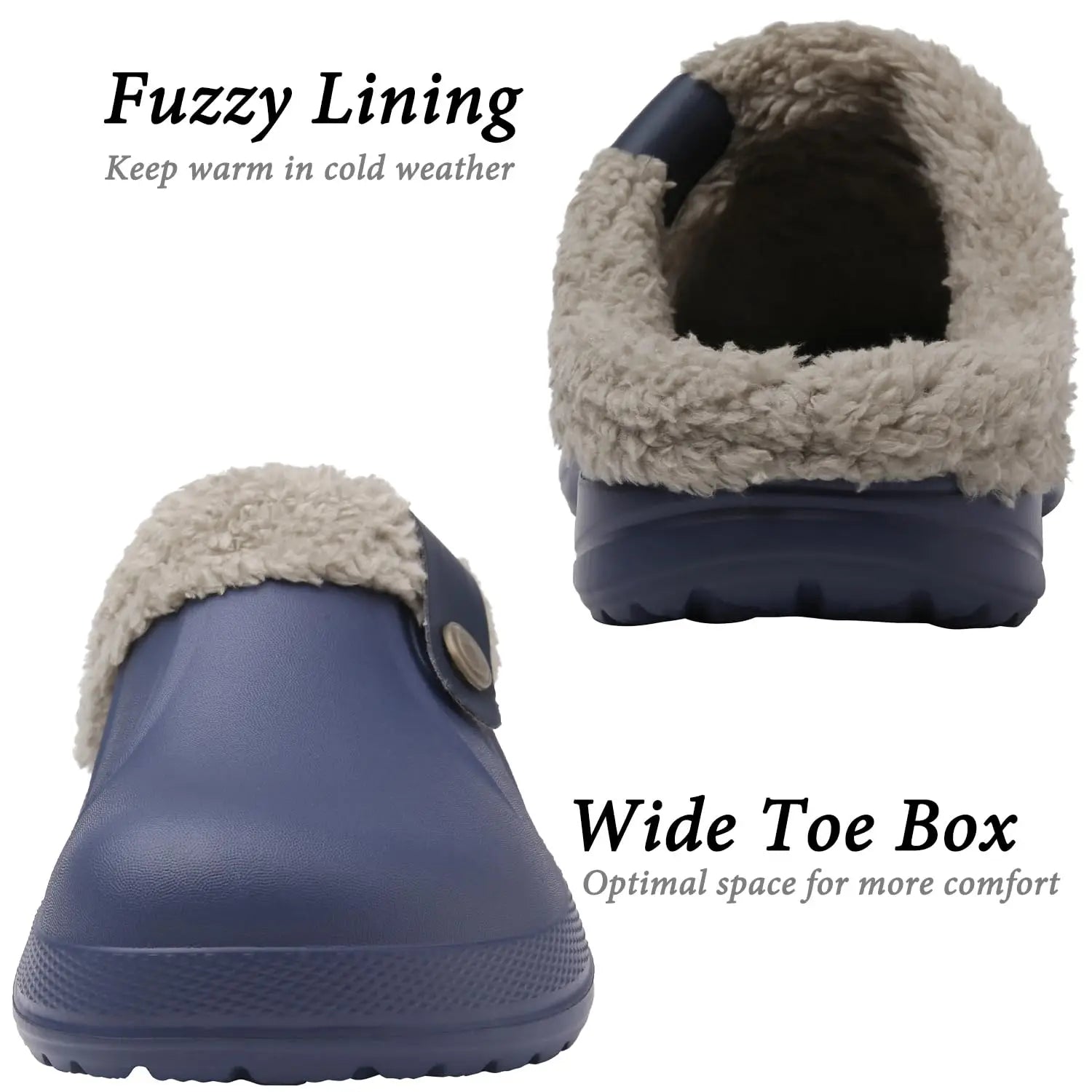 Waterproof Plush Lined Slippers for Indoor and Outdoor Use