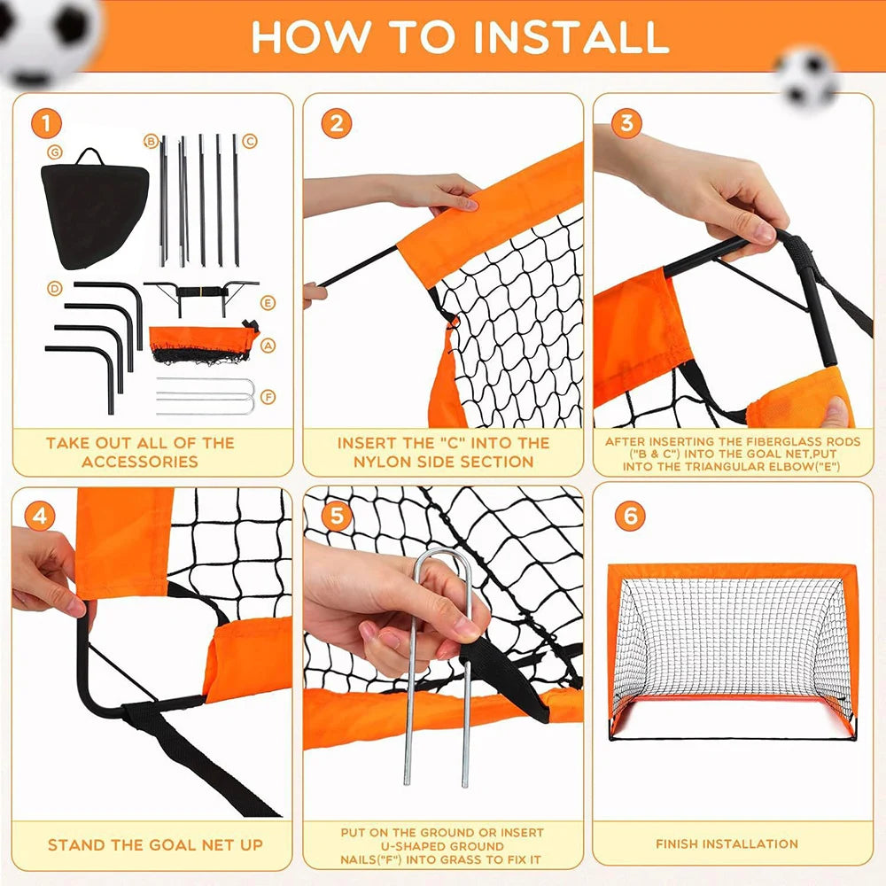 Portable Soccer Goals for Backyard Foldable Mobile Training Football Net for Kids Soccer Goal Indoor Outdoor Pop Up Soccer Goals - Buy online at  Vibe In Cart.