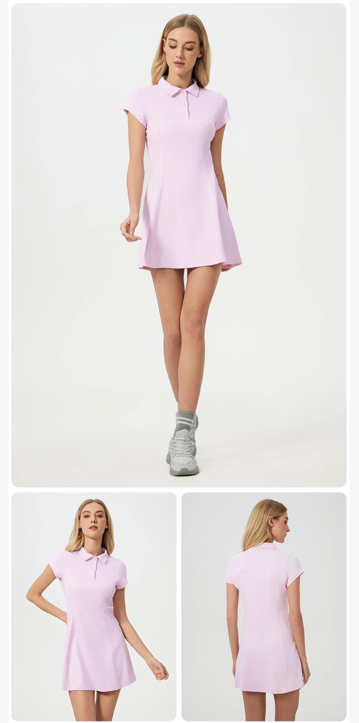 Summer Mid Length Tennis Skirt Sports Set Women's Waist Cinching Slimming Golf Dress Breathable Fitness Yoga Workout Clothes