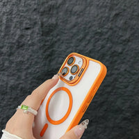 Full Coverage Transparent Magnetic Phone Case with Stand