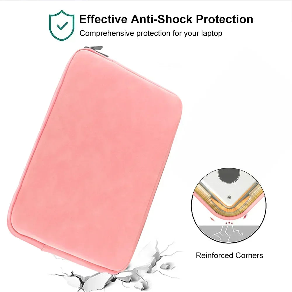 PU Laptop Sleeve with Zipper for 12 to 15.6 Inch Laptops