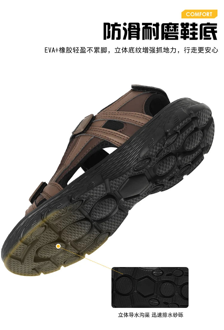 Men's Waterproof Sports Sandals for Hiking and Beach Open Toe Adjustable