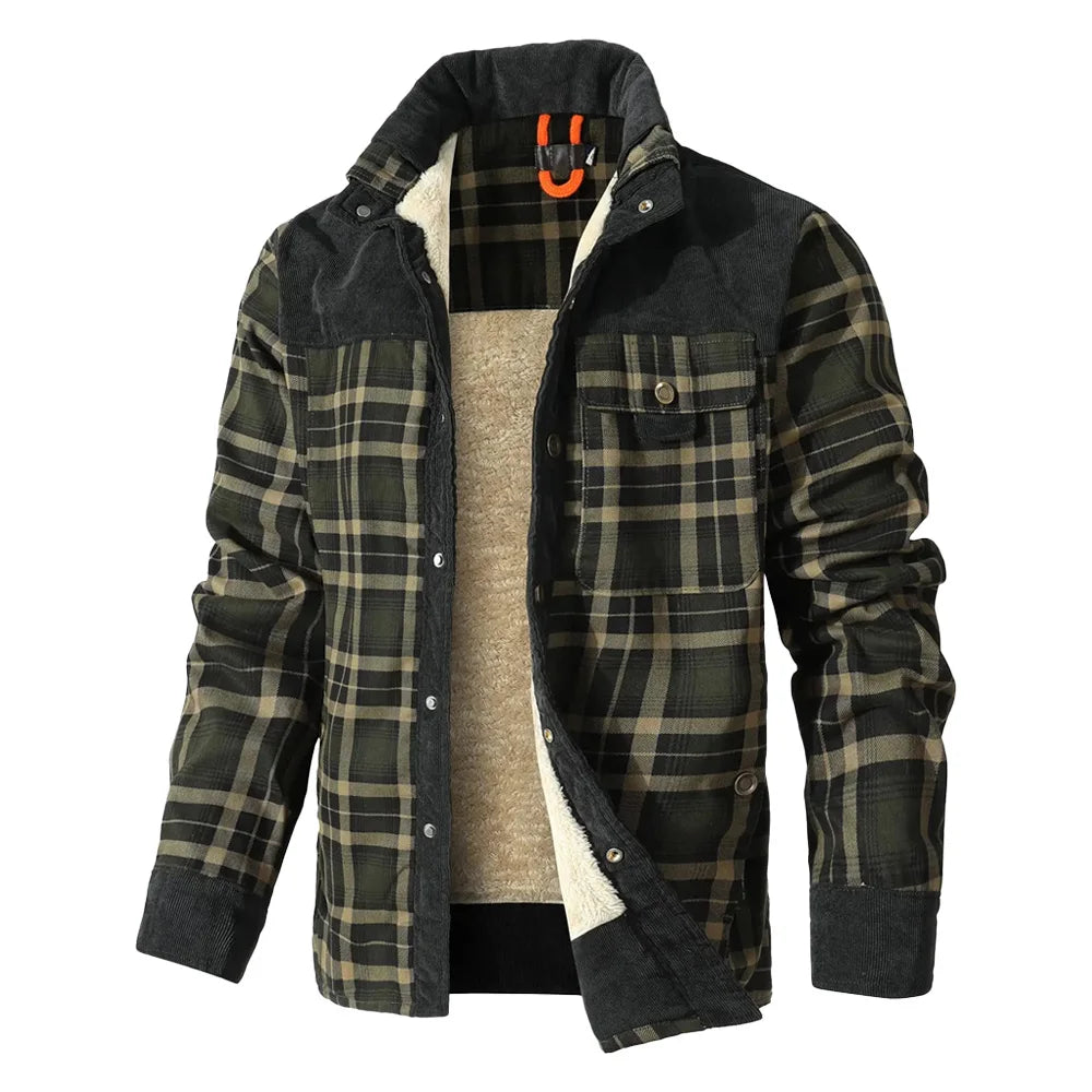 Men's Jackets Winter Windproof Warm Casual Bomber Coat Plaid Sherpa Lined Flannel Outdoor Classic Jacket Men US Size - Buy online at  Vibe In Cart.