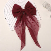 Polyester Chiffon Alloy Hair Barrettes for Girls with Big Bow