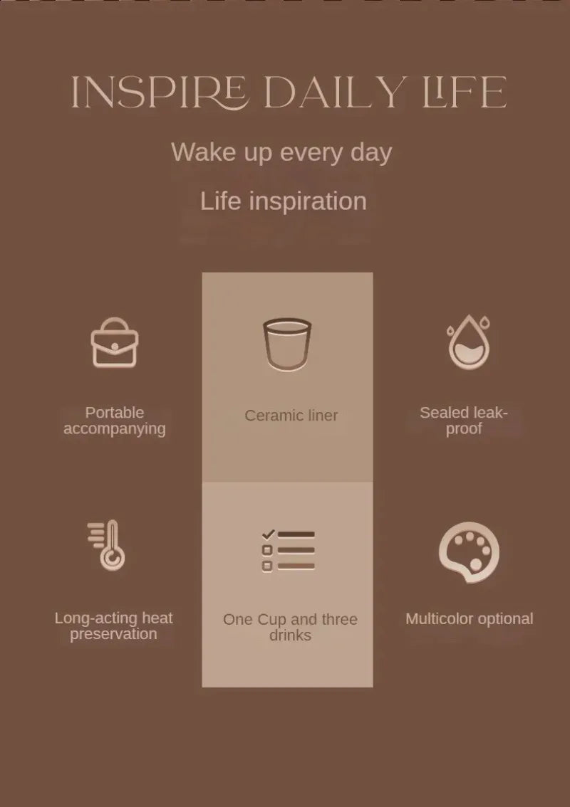 Large Capacity Ceramic Vacuum Flasks Reusable Double Wall Thermoses Stainless Steel Coffee Mug Insulated Cup Home Drinkware - Buy online at  Vibe In Cart.