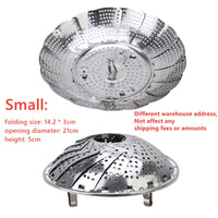 Folding Stainless Food Steamer Vegetable Fruit Food Basket Mesh Steamer Rack Cookware Utensils for Cooking Steam Dia.21/26/28cm - Buy online at  Vibe In Cart.