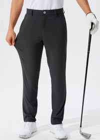 Men's Stretch Slim Straight Lightweight Polyester Golf Pants, Full Length