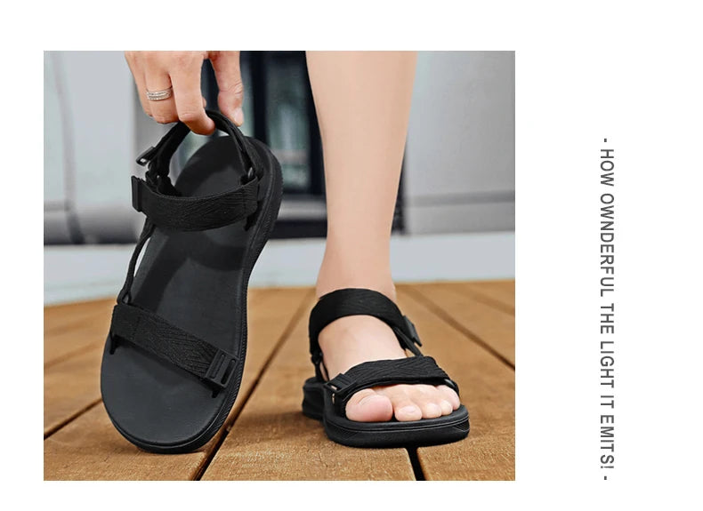 Black Men's Outdoor Casual Arch Support Sandals Anti-Slip Breathable Beach Holiday Sports Sandals for Summer Walking Size 40-45 - Buy online at  Vibe In Cart.