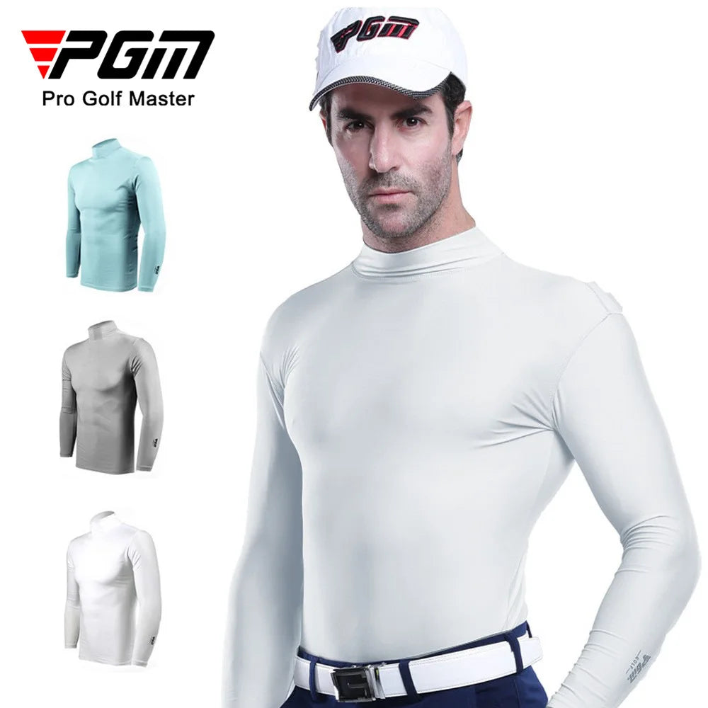 PGM Golf Apparel Men Sunscreen Clothing Ice Silk Long Sleeve Top Ice Feel Anti UV Cool Breathable High Elasticity Sports T-shirt - Buy online at  Vibe In Cart.