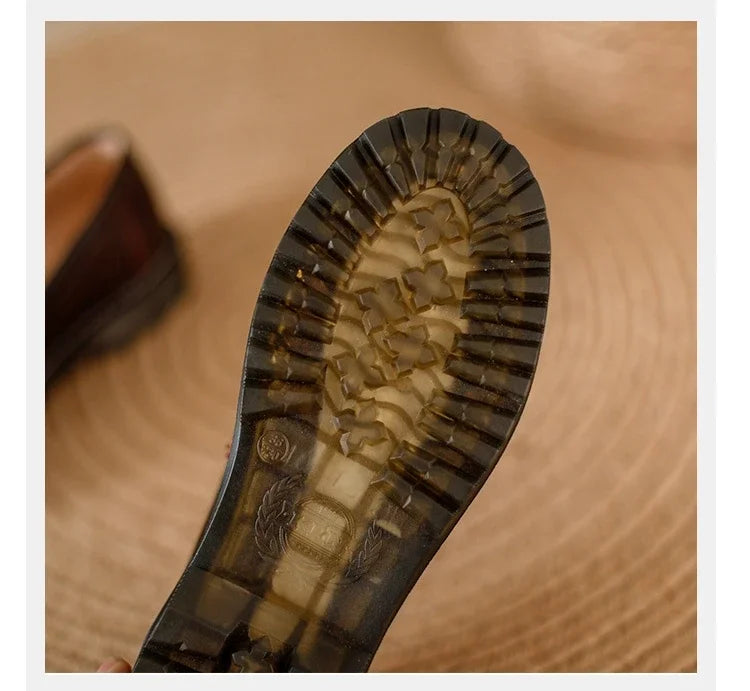 Women Loafers Genuine Leather Fringe Moccasions Retro British Style Ladies Oxford Shoes Slip On Brown Flats - Buy online at  Vibe In Cart.