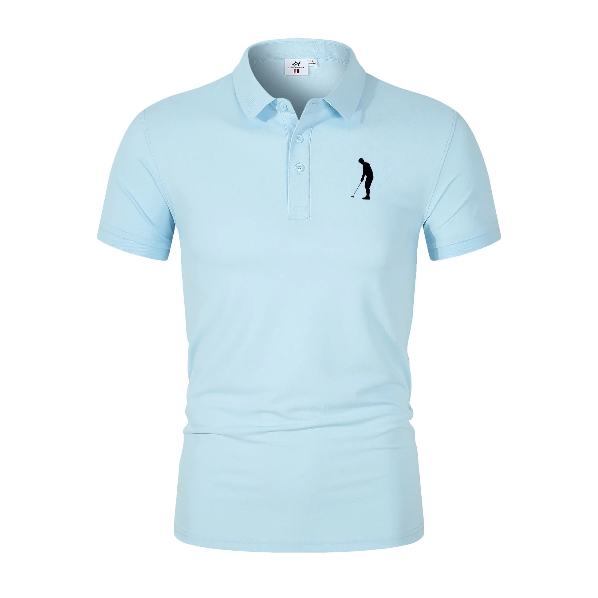 Men's Short Sleeve Turn-Down Collar Polyester Polo Shirt