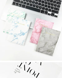 PU Leather Passport Case with Marble Design, 14cm x 10cm
