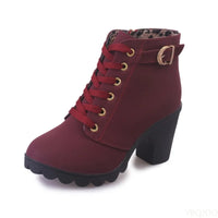 New Spring Winter Fashionable versatile Women Boots Lace-up Fashionable versatile Ladies Shoes comfortable High Heels Boots - Buy online at  Vibe In Cart.