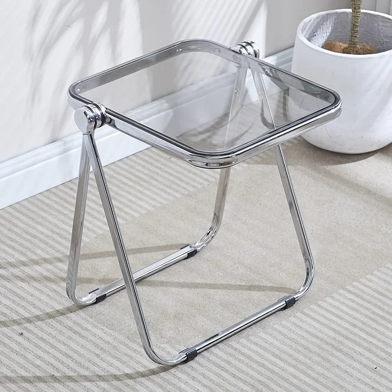 Fashionable Folding Side Table - Transparent Coffee Table for Living Room Sofa Corner & Balcony Acrylic Coffe Table - Buy online at  Vibe In Cart.
