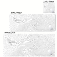 Large Waterproof Non-Slip Rubber Mouse Pad in Black and White