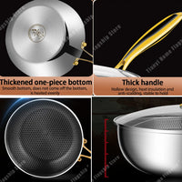 316 Stainless Steel Frying Pan Wok Non-stick Cooking Honeycomb Steak Gas Stove Pot Induction General Saucepan Kitchen Cookware - Buy online at  Vibe In Cart.