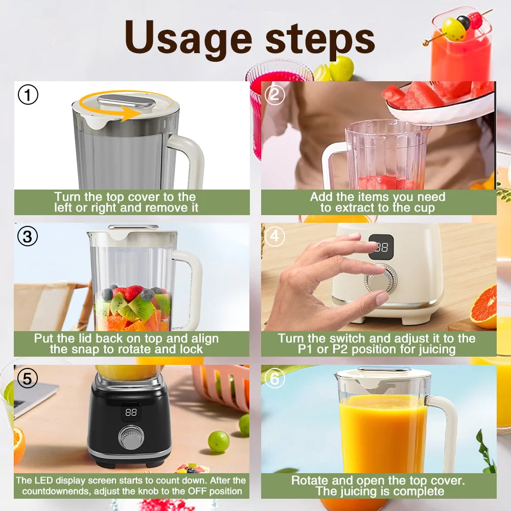 TINSOL New Home Juicer 10 Blades 3000mAh Multifunctional Blender Knob Juicer Ice Crusher  High Juicing Rate Kitchen Tools - Buy online at  Vibe In Cart.