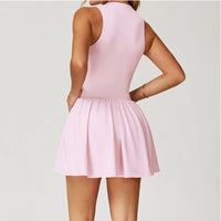 Tennis Skirt Sports Fitness Stand-up Collar Anti-light Golf Badminton Casual Fitness Workout Clothing Gym Yoga Suit for Women - Buy online at  Vibe In Cart.