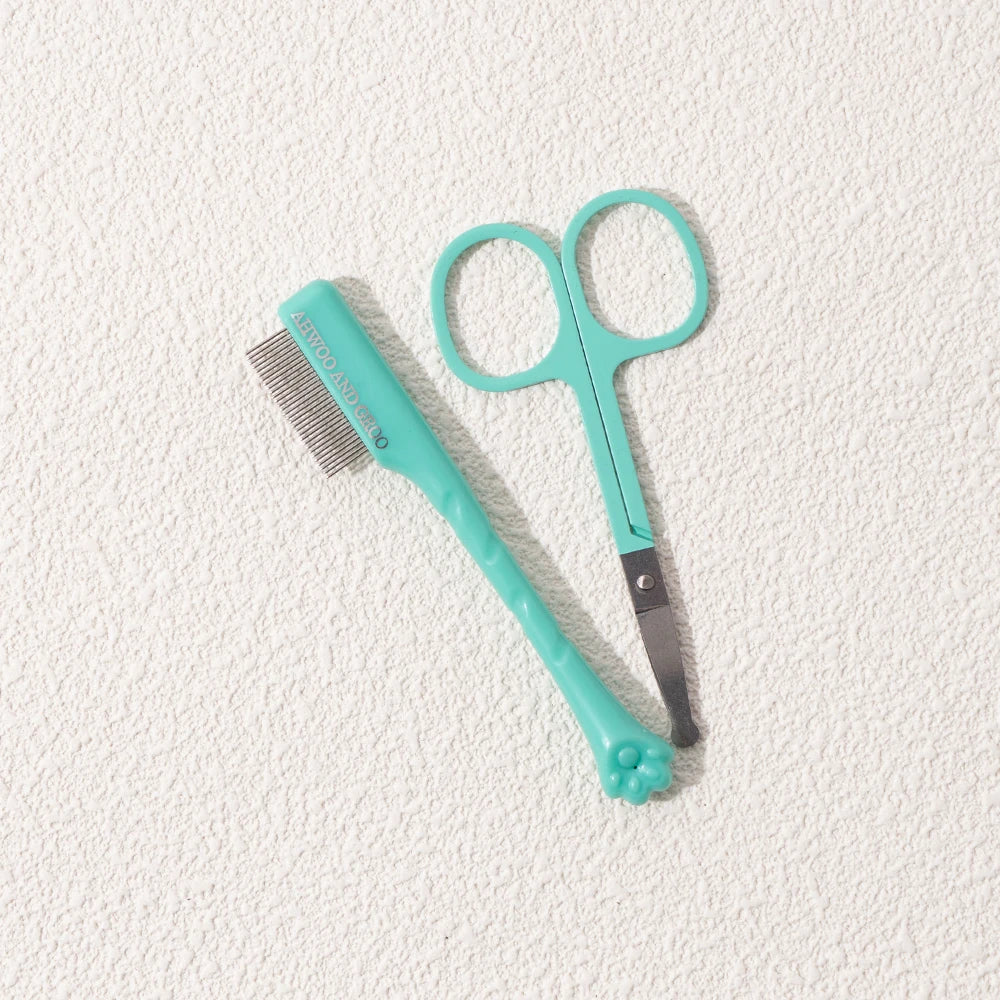 Pet Facial Cleaning Comb Set Removes Tear Stains Eye-poop Cat Paw Comb Dog Hair Repair Scissors Cat Hair Comb Pet Clean Supplies - Buy online at  Vibe In Cart.